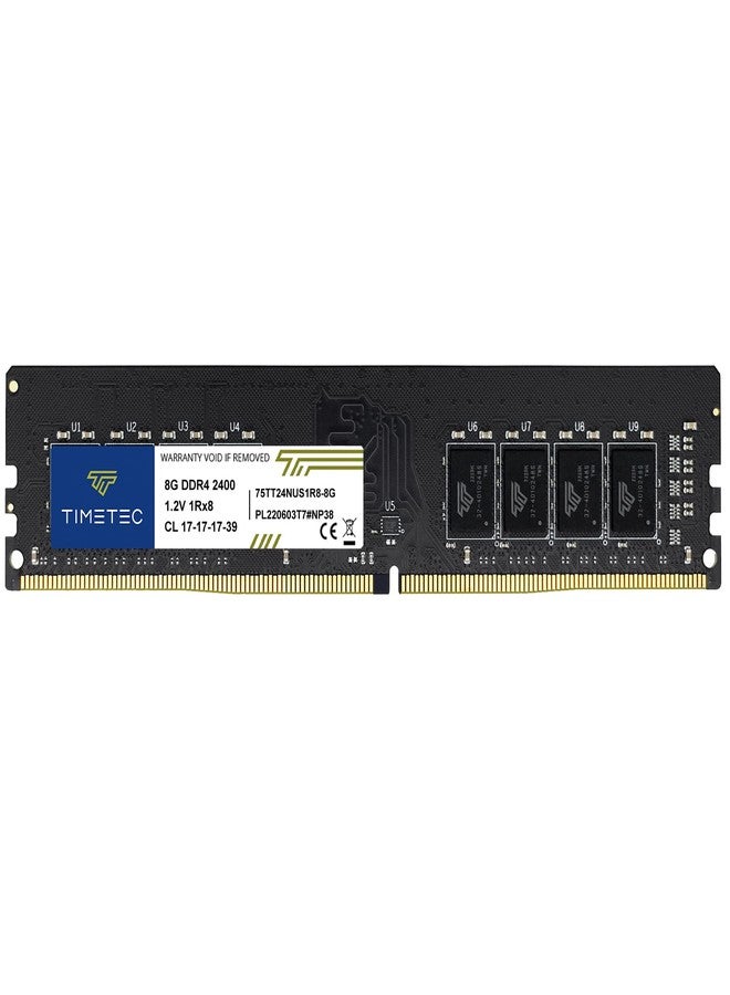 Timetec 8GB DDR4 2400MHz PC4-19200 Non-ECC Unbuffered 1.2V CL17 1Rx8 Single Rank 288 Pin UDIMM Desktop PC Computer Memory RAM Module Upgrade (8GB)